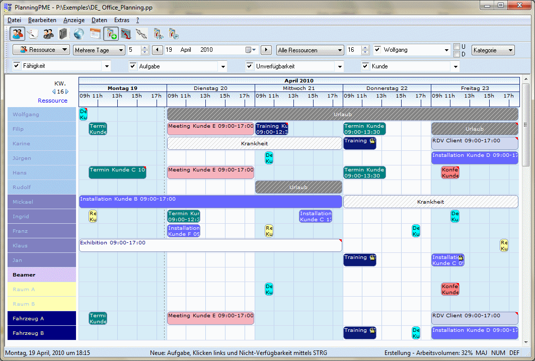 Planning de gestion de taches