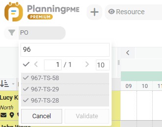 Suche nach benutzerdefinierten Feldfiltern vom Typ Auswahl