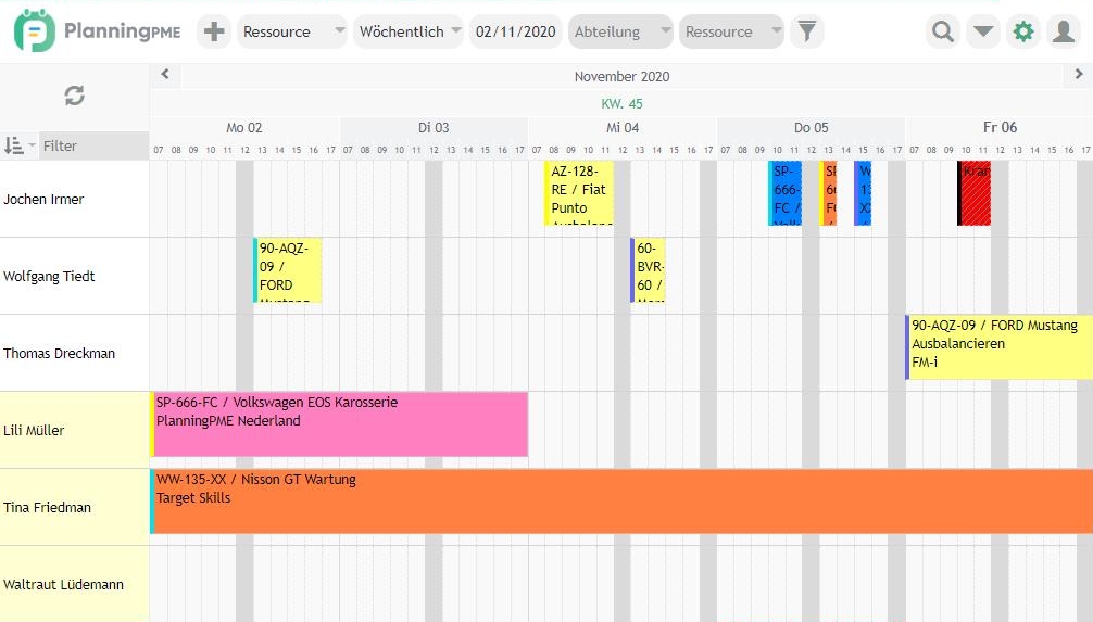 Planen Sie Ihre Termine und Bauarbeiten für Ihre Werkstatt mit PlanningPME