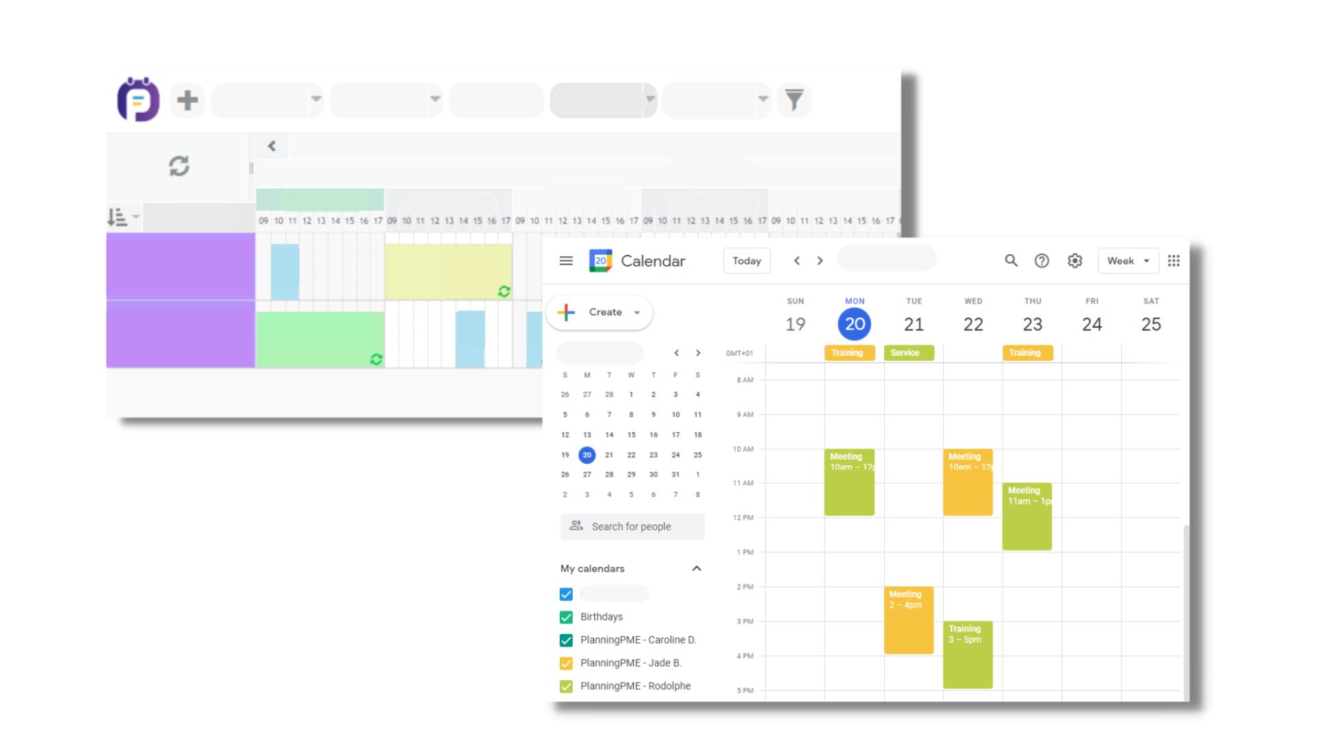 Synchronisation der Planungssoftware PlanningPME und des Google Kalenders