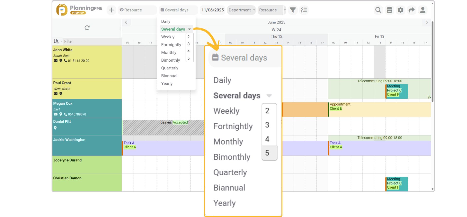 Anzeige von 2 bis 5 Tagen