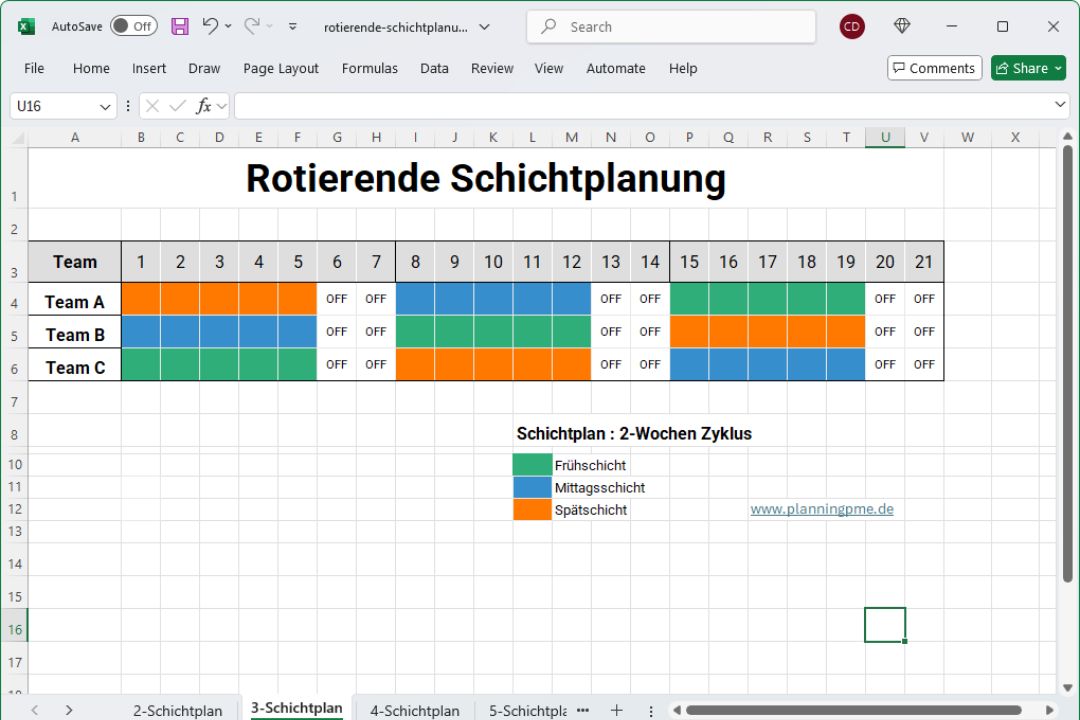 Laden Sie Schichtplanvorlagen herunter